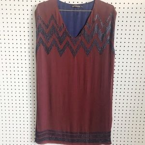 Antik Batik Art Deco inspired silk shift Dress